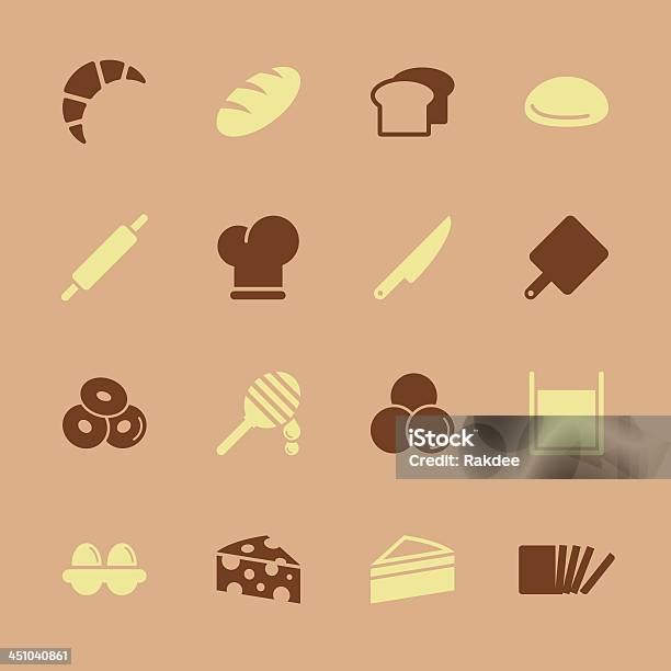 Boulangerie Icônessérie Couleureps10 Vecteurs libres de droits et plus d'images vectorielles de Aliment - Aliment, Beignet, Beurre