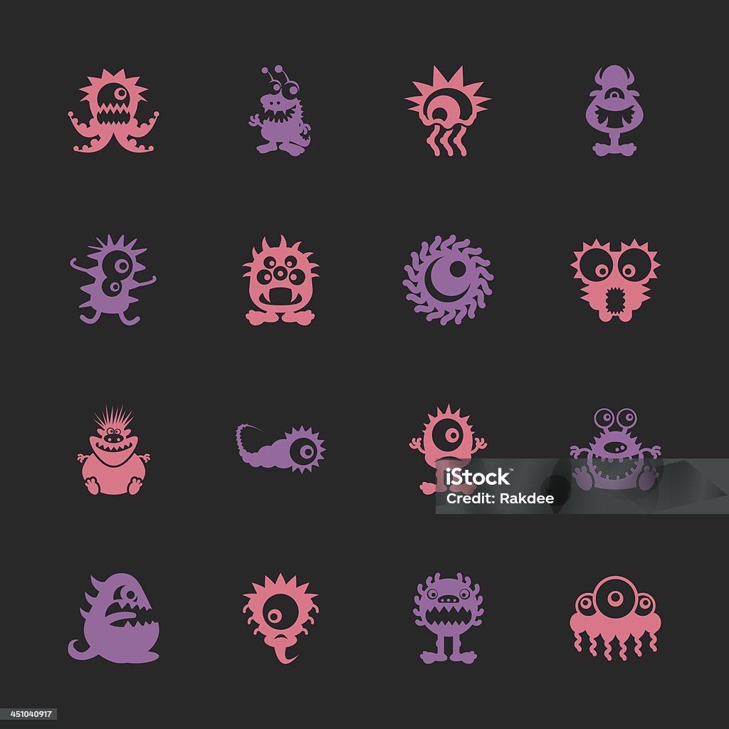 Monster icônes-Série couleur/EPS10 - clipart vectoriel de Monstre libre de droits