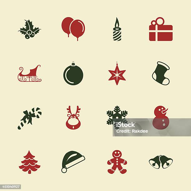 Noël Icônessérie Couleureps10 Vecteurs libres de droits et plus d'images vectorielles de Boîte cadeau - Boîte cadeau, Brindille, Noël