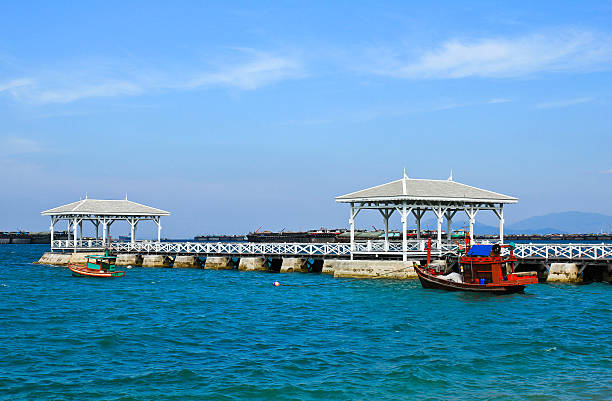 istock Seascape at koh srichang with a long bridge 451044159