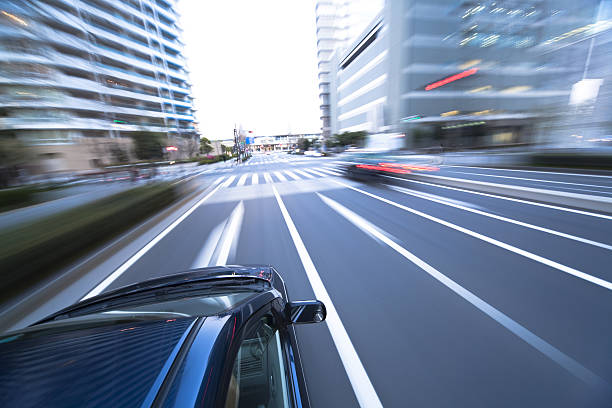 istock The car moves at great speed 451044319
