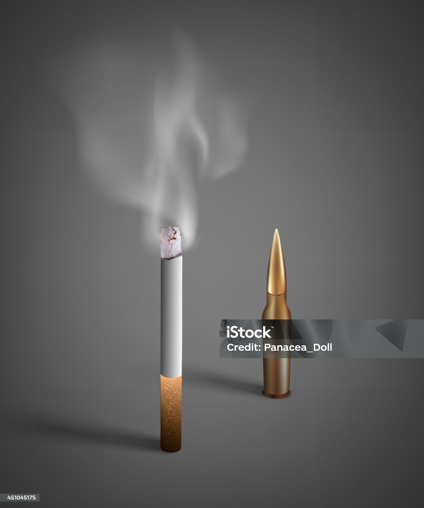 Cigarrillo y redonda - arte vectorial de Adicción libre de derechos
