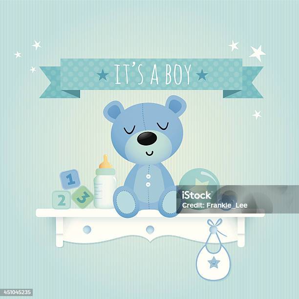 Baby Boy Teddy Stock Illustration - Download Image Now - Baby - Human Age, Baby Boys, Greeting Card