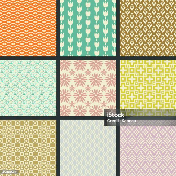 Motifs Sans Couture Rétro Vecteurs libres de droits et plus d'images vectorielles de Collection - Collection, Couleur, Croisillon - Motif