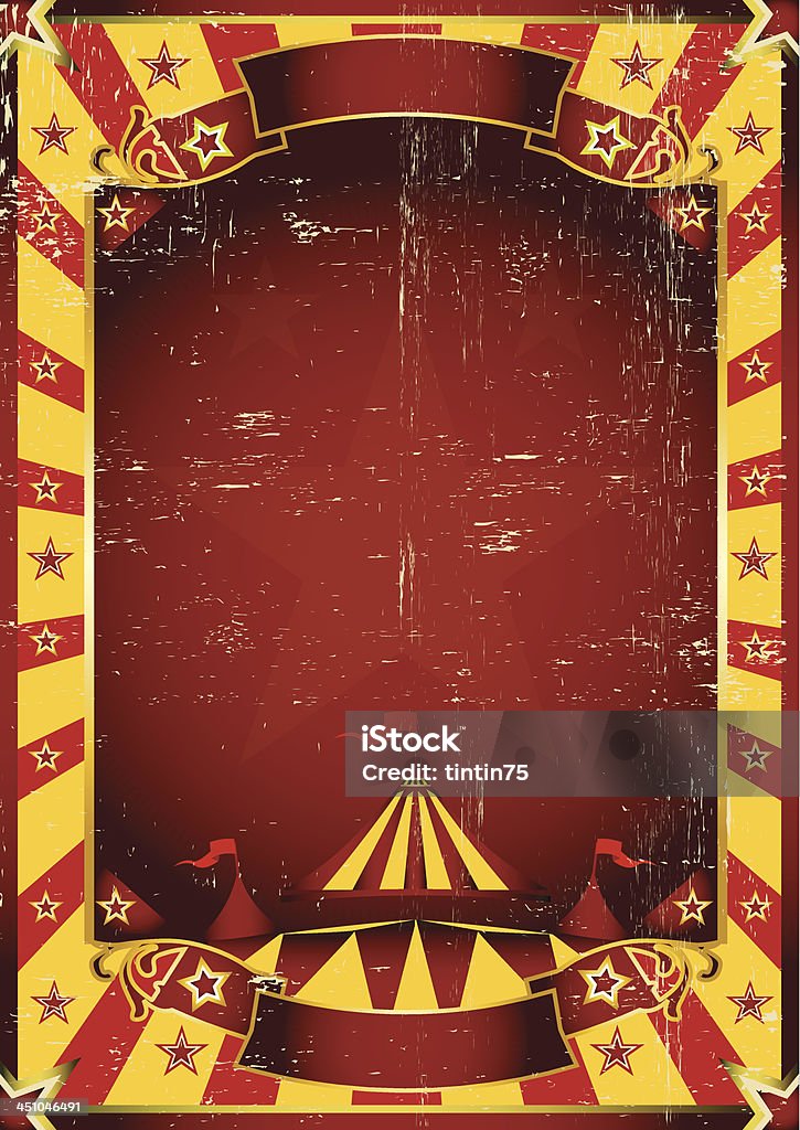 Cartellone giallo sporco circus. - arte vettoriale royalty-free di Circo