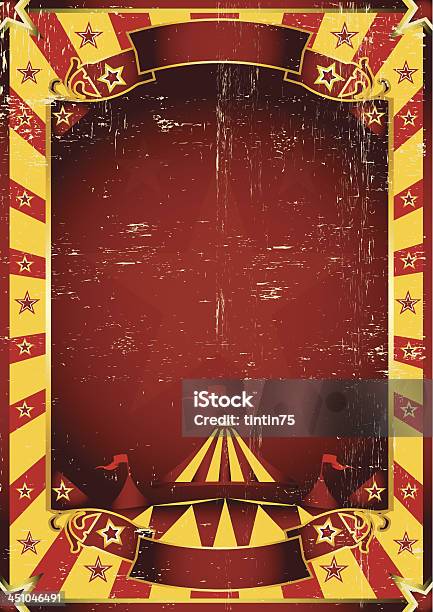 Cartaz Amarelo Sujo Circo - Arte vetorial de stock e mais imagens de Circo - Circo, Poster, Estilo retro