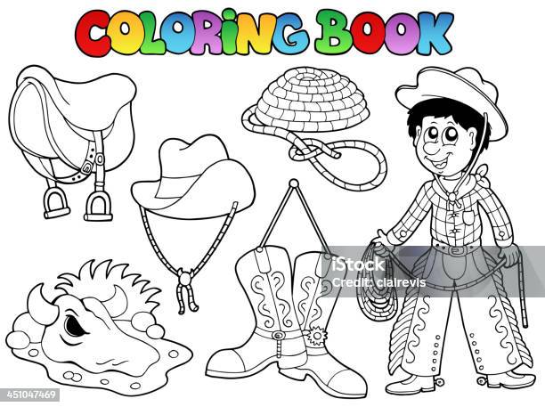 Libro Da Colorare Paese Collezione - Immagini vettoriali stock e altre immagini di Colorare - Colorare, Cowboy, Abbigliamento