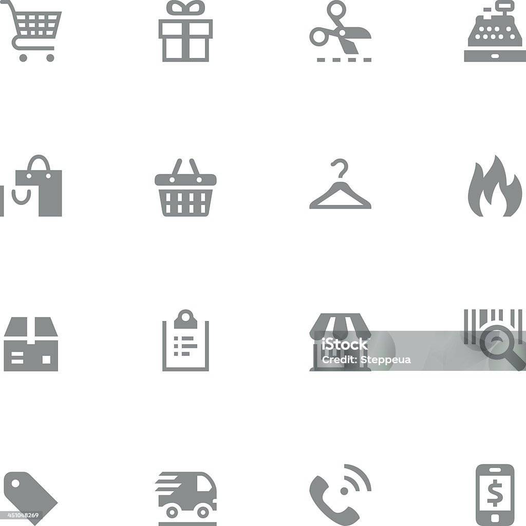 Shopping Symbole - Lizenzfrei Icon Vektorgrafik