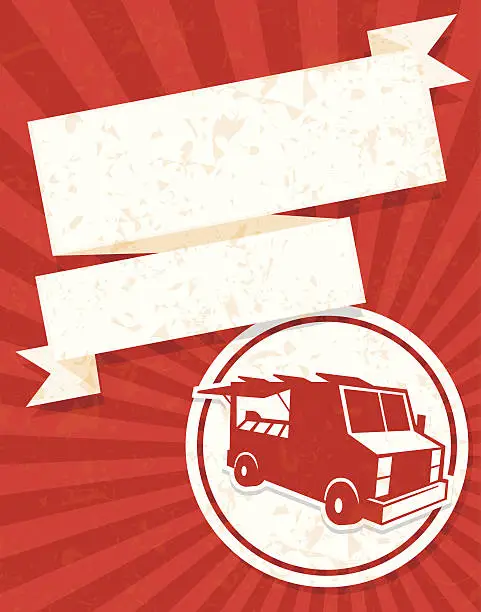 Vector illustration of food truck fancy flyer
