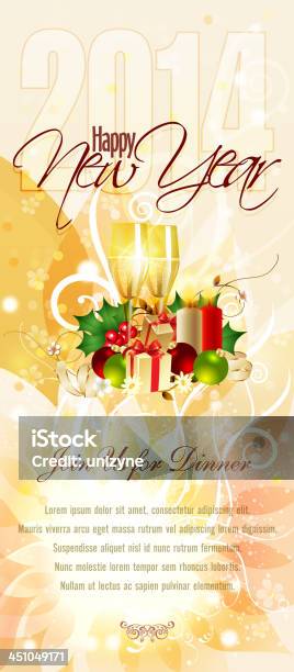 Celebrações De Ano Novo Do Banner Vertical - Arte vetorial de stock e mais imagens de 2014 - 2014, Azevinho, Baga