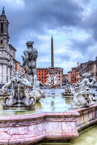 istock Piazza Navona at sunrise, detail, Rome 451049383
