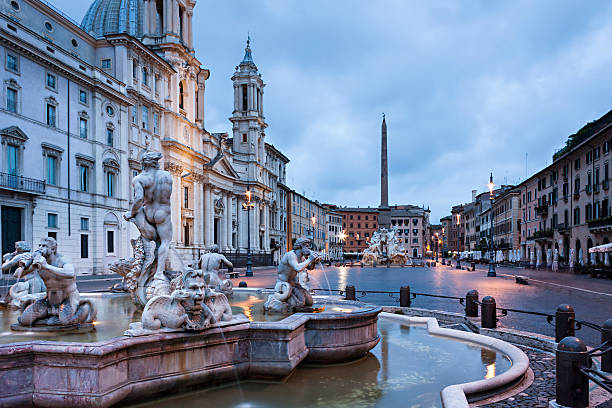 istock Piazza Navona at dusk, Rome 451049443