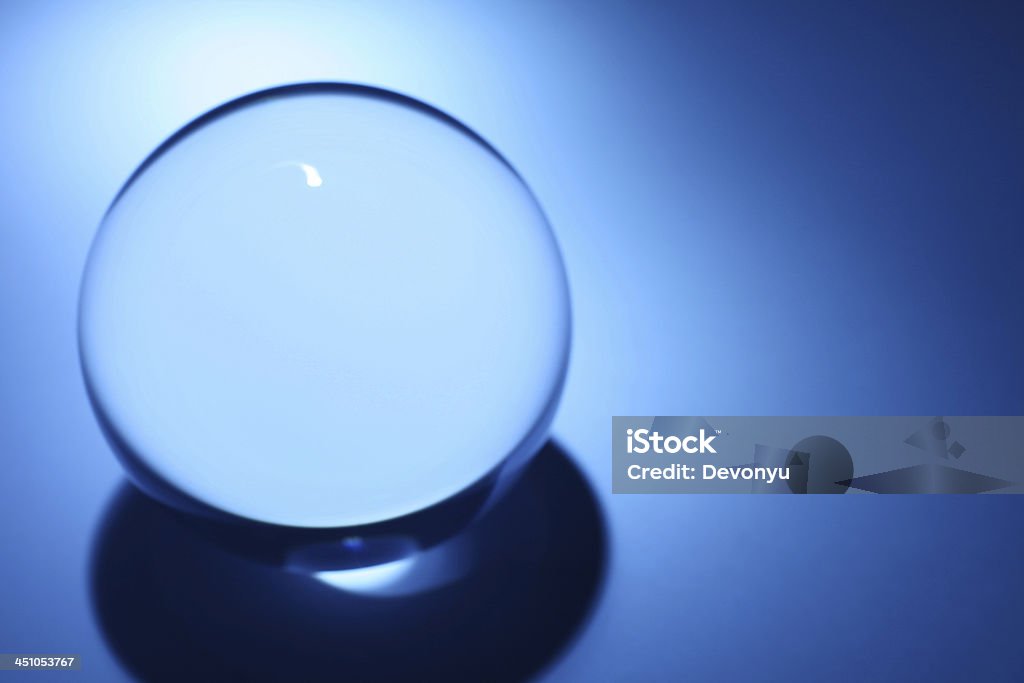 Crystal Ball Blue Crystal Ball for background Blue Glass Stock Photo