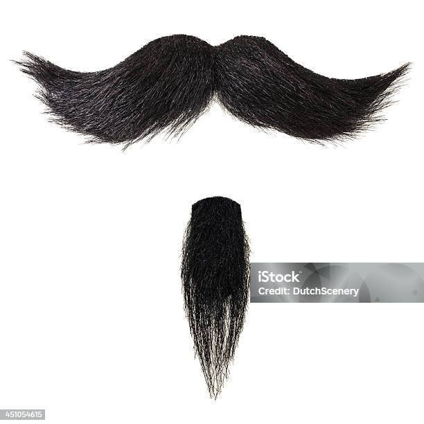 Mustache And Goatee Beard Isolated On White Stock Photo - Download Image Now - Mustache, Beard, Cut Out