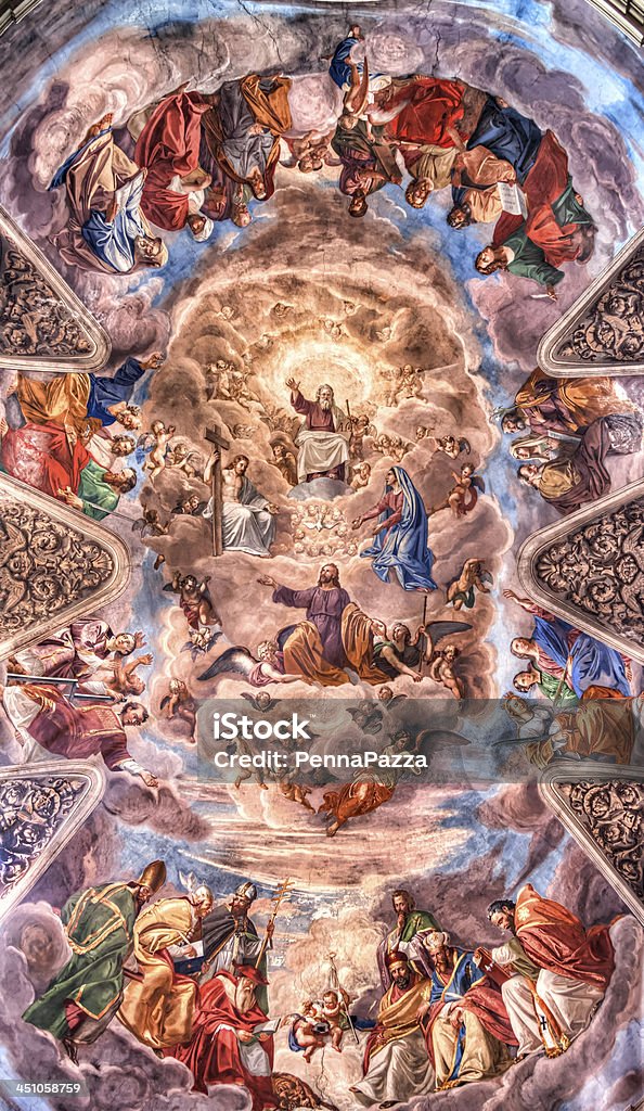 Affresco na Basílica de Santa Ambrogio e Carlo al - Foto de stock de Vaticano royalty-free