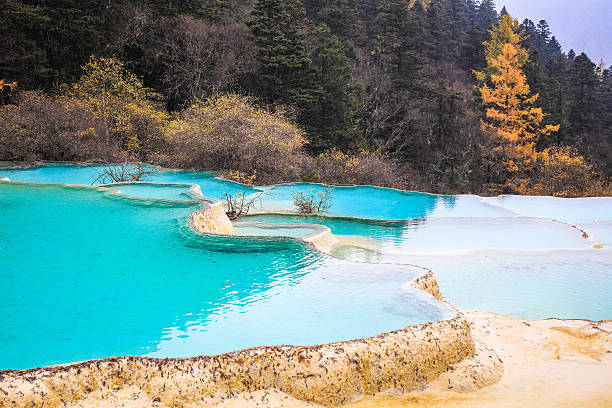 istock blue travertine ponds in huanglong 451059053