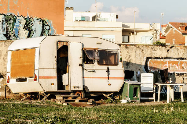 Caravan Poverty stock photo