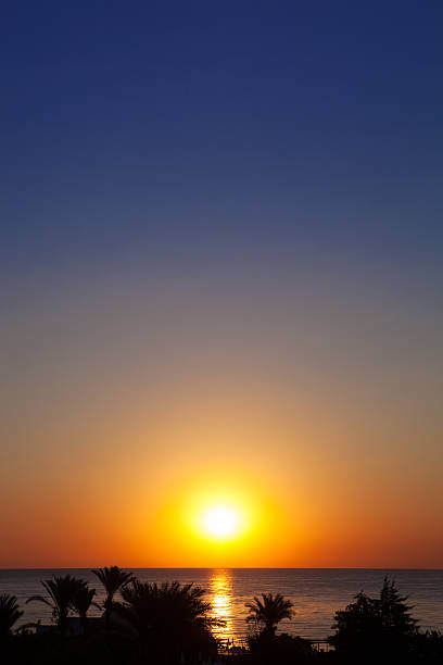 sunset over Sea stock photo