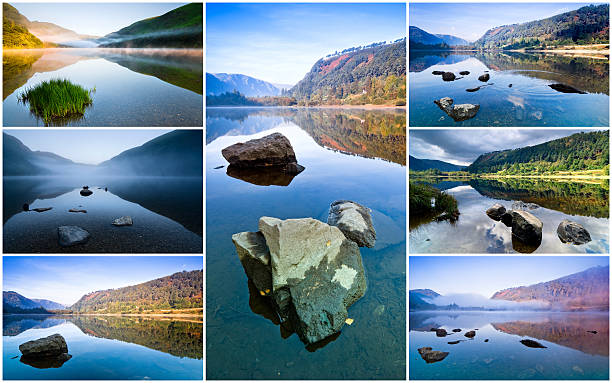 glendalough lago superior - lakes of killarney fotografías e imágenes de stock