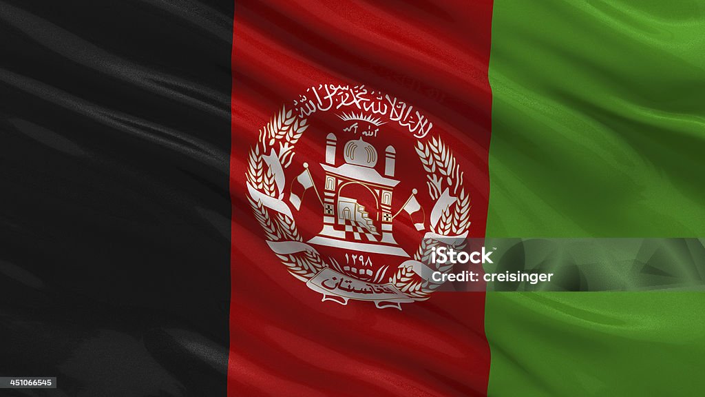 Flag of Afghanistan Flag of Afghanistan waving in the wind Afghan Flag Stock Photo