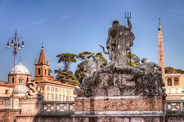 istock Piazza del Popolo in Rome and the Neptune statue 451066743