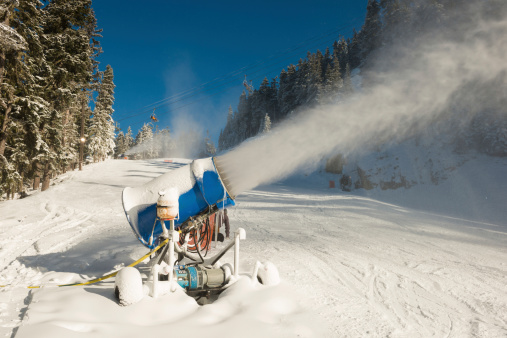Snowmaking gun at a ski resort