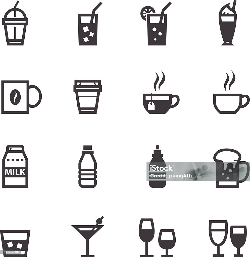 Icônes, boissons et boissons - clipart vectoriel de Brique libre de droits