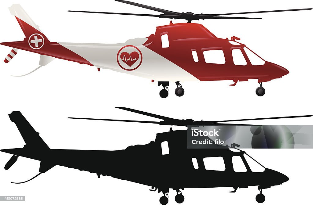 Emergency Medical Helicopter Emergency medical helicopter illustration. EPS 10 file. Transparency effects used on highlight elements. Helicopter stock vector