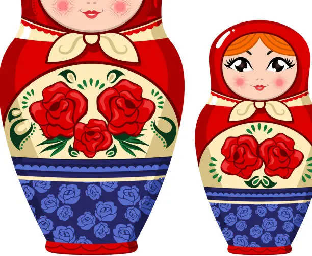 Vector illustration of Matryoshka Russian nesting doll