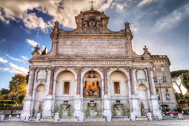 istock Ancient roman church and fountain 451073253