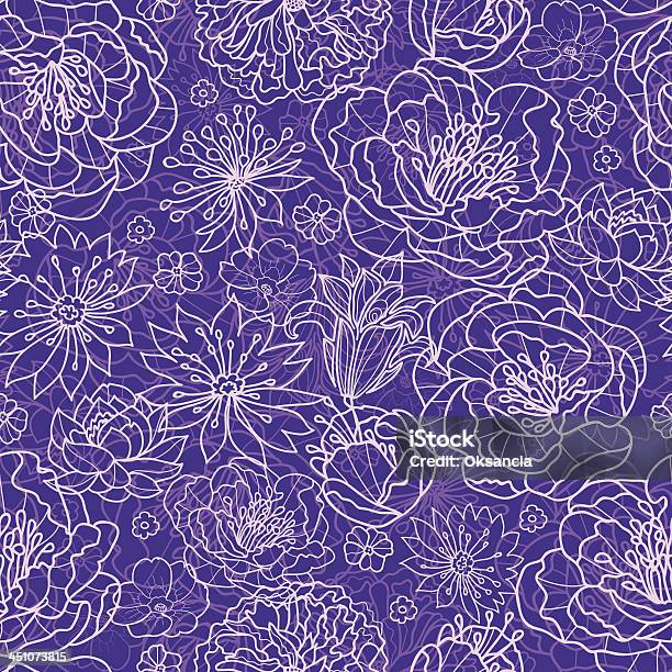 Purple Lace Flowers Seamless Pattern Background Stock Illustration -  Download Image Now - Abstract, Art, Art And Craft - iStock