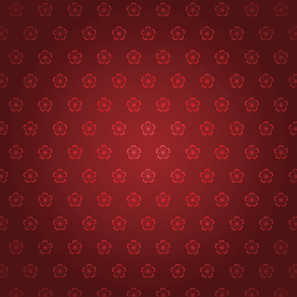 A sample background made of oriental pattern in red vector art illustration