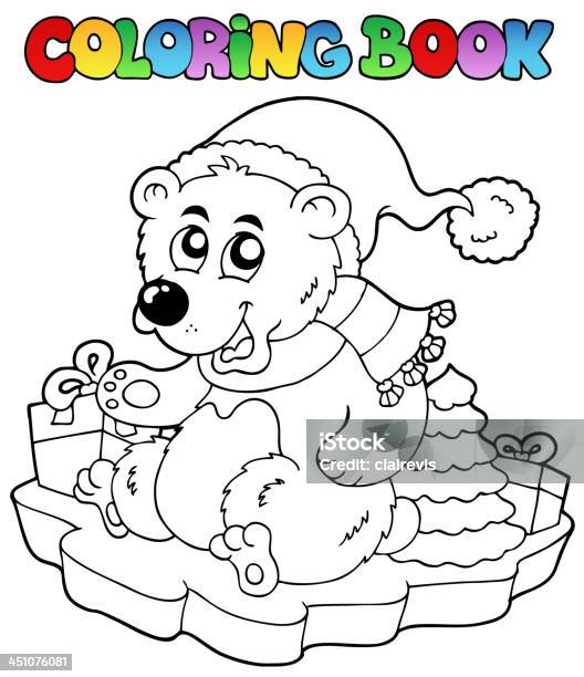 Livro De Colorir Natal Bear - Arte vetorial de stock e mais imagens de Animal - Animal, Ao Ar Livre, Arte