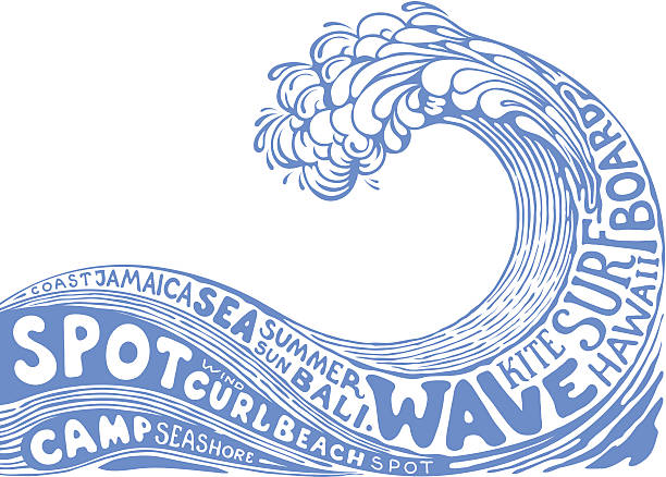 stockillustraties, clipart, cartoons en iconen met background with wave - wind surfen