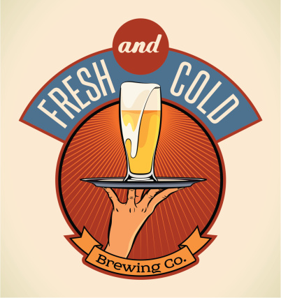 Retro styled label of lager beer. Good as a template of advertisement. Editable layered vector.
