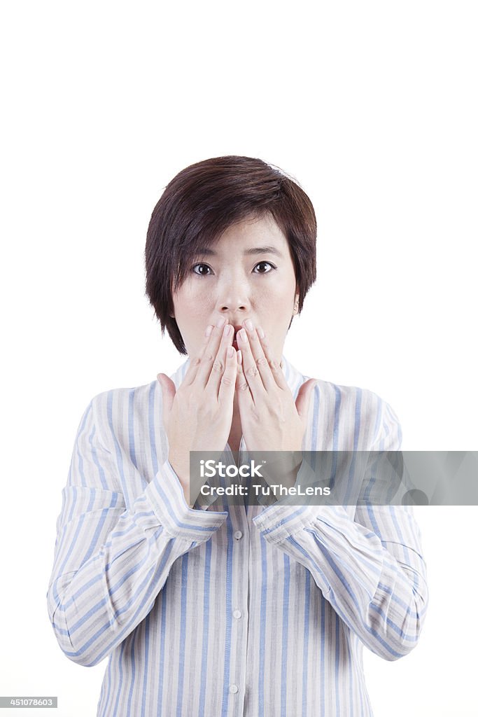 Азиатская женщина испуганный с что - Стоковые фото Азия роялти-фри
