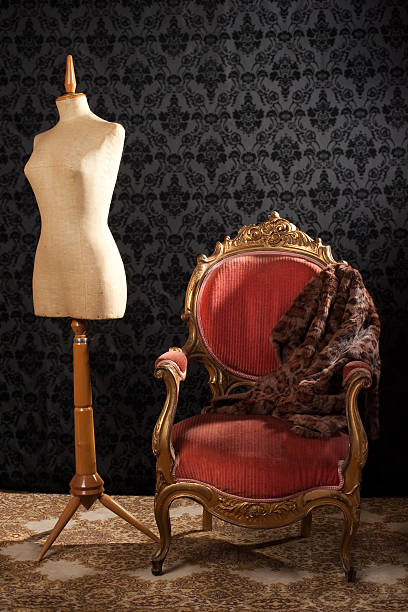 istock red retro armchair and taylor mannequin 451094687