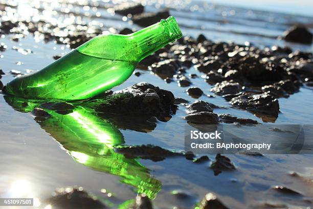 Bottle By The Sea Stock Photo - Download Image Now - Alcohol - Drink, Beach, Bottle