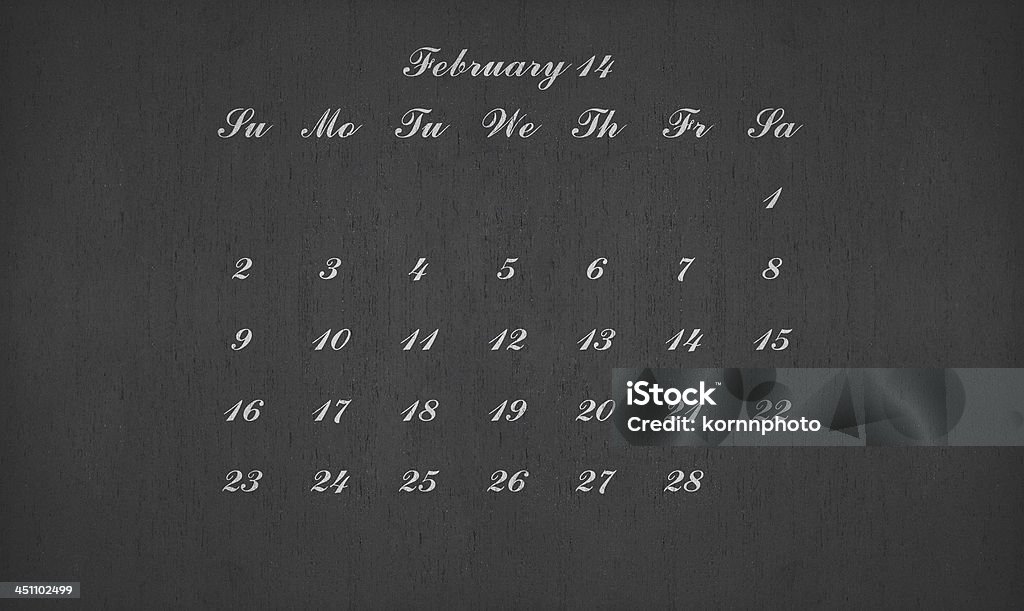 February month 2014 on blackboard February month 2014 on blackboard for your planner 2014 Stock Photo