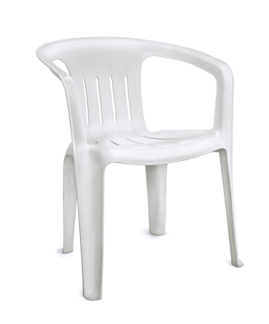 White plastic chair isolated on white