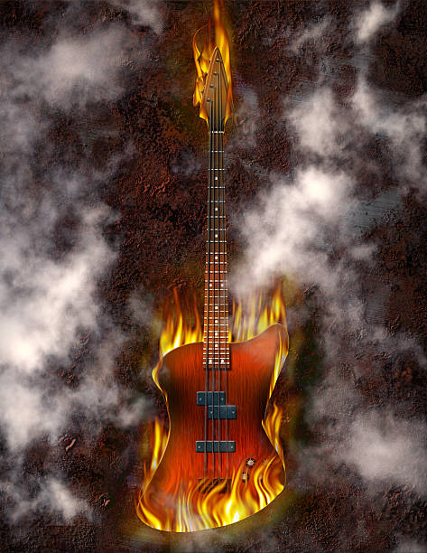 istock Flaming Bass Guitar 451134083