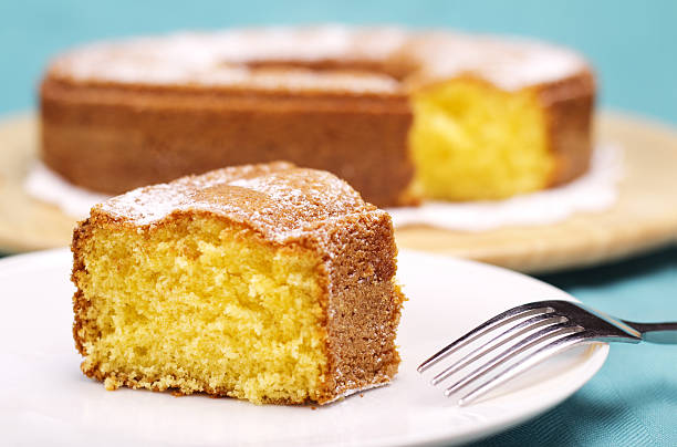 piece of cake with icing sugar