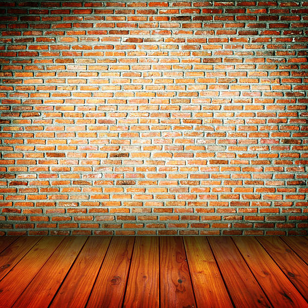 istock Brick wall pattern with vintage wooden floor 451152567