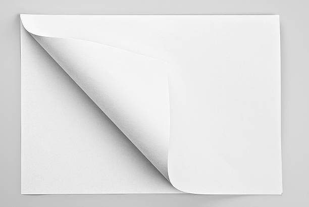 istock Folded white sheet of paper with curl corner 451153321