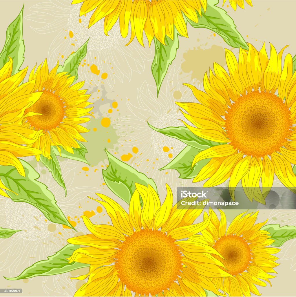 Sonnenblumen Hintergrund - Lizenzfrei Sonnenblume Vektorgrafik