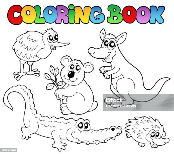 Vetores de Livro De Colorir Com Animais Australianos 1 e mais imagens de Animal - Animal, Temas de animais, Austrália