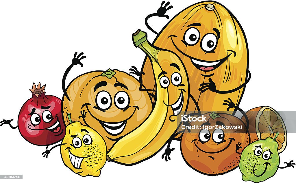 citrus fruits group cartoon illustration Cartoon Illustration of Funny Citrus and Tropical Fruits Food Characters Group Banana stock vector