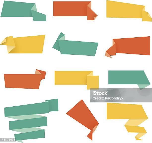 Cutpaper Origami Speech Bubbles Vecteurs libres de droits et plus d'images vectorielles de Bulle de dialogue - Bulle de dialogue, D'autrefois, En papier