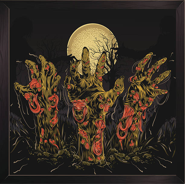 Zombie hands Zombie hands up from the grave drawings of zombies stock illustrations