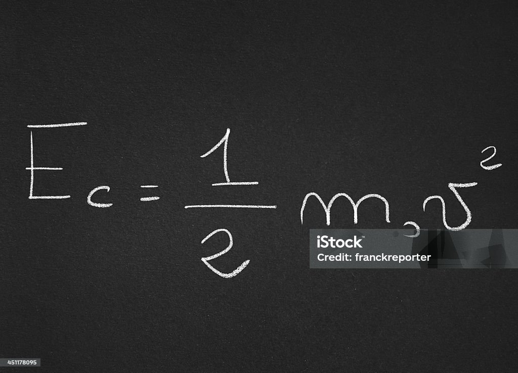 Energía cinética fórmula en pizarra - Foto de stock de Cartel libre de derechos